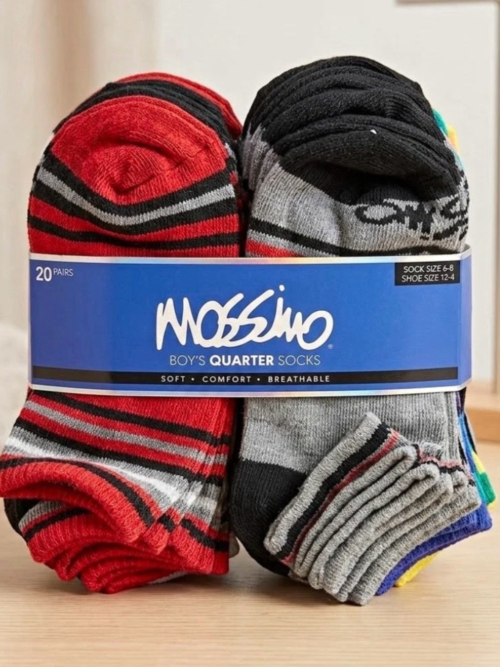Mossimo Supply Co. Boys' Red, Gray & Black Quarter Socks Multipack